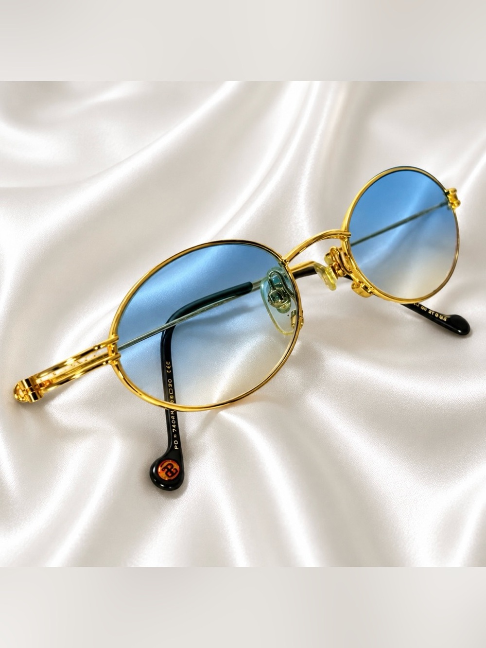 SALE Very Rare Authentic Gucci Coogi Brand Name Gold Metal Frame Blue Sunglasses - Picture 13 of 17